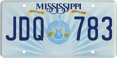 MS license plate JDQ783