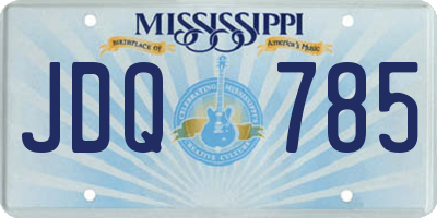 MS license plate JDQ785