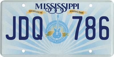 MS license plate JDQ786