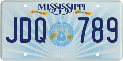MS license plate JDQ789