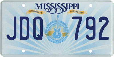 MS license plate JDQ792