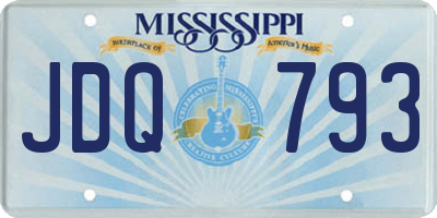 MS license plate JDQ793
