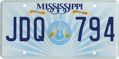 MS license plate JDQ794