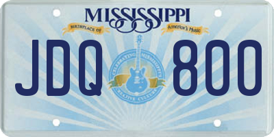 MS license plate JDQ800