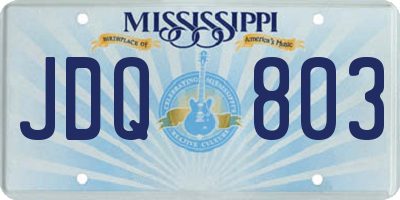 MS license plate JDQ803