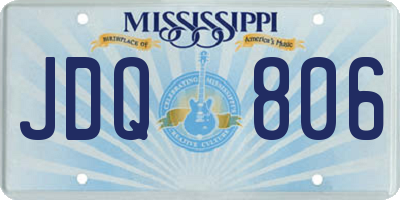 MS license plate JDQ806