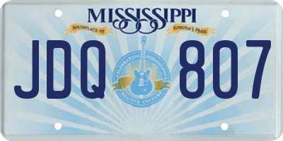 MS license plate JDQ807