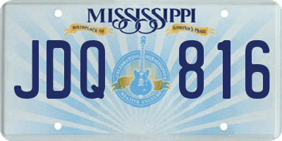 MS license plate JDQ816