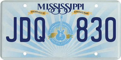 MS license plate JDQ830