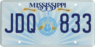 MS license plate JDQ833
