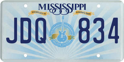 MS license plate JDQ834