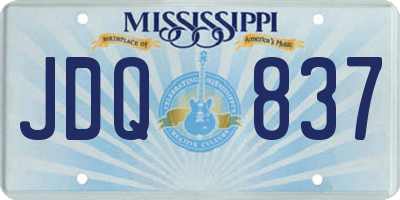 MS license plate JDQ837