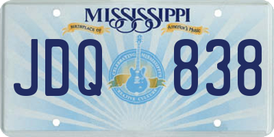 MS license plate JDQ838