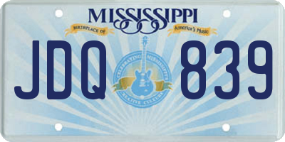 MS license plate JDQ839