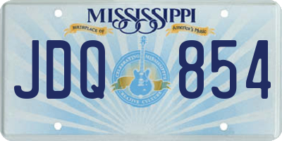 MS license plate JDQ854