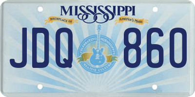 MS license plate JDQ860