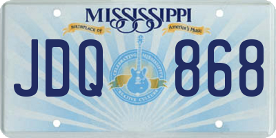 MS license plate JDQ868