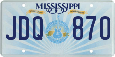 MS license plate JDQ870