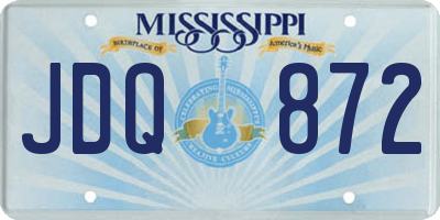 MS license plate JDQ872