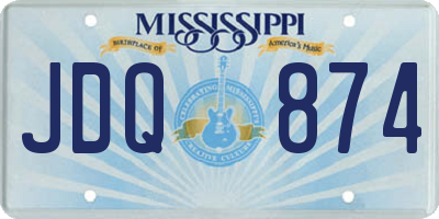 MS license plate JDQ874