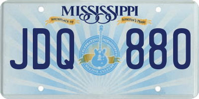 MS license plate JDQ880