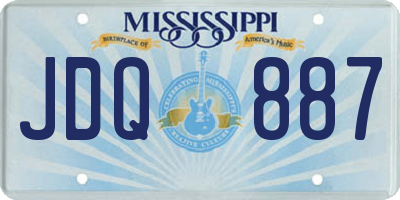 MS license plate JDQ887