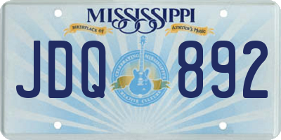 MS license plate JDQ892