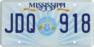 MS license plate JDQ918