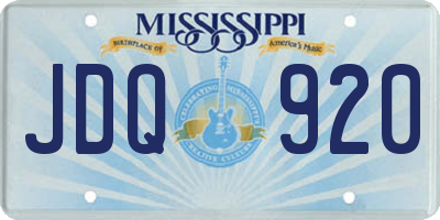 MS license plate JDQ920