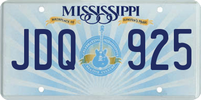 MS license plate JDQ925