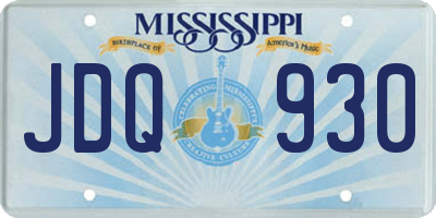 MS license plate JDQ930