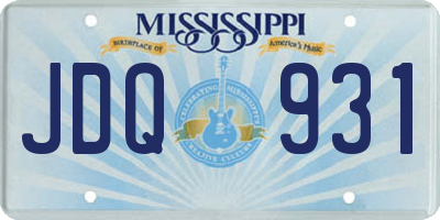 MS license plate JDQ931