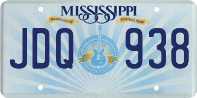 MS license plate JDQ938