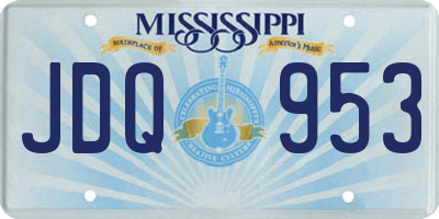 MS license plate JDQ953