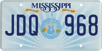 MS license plate JDQ968