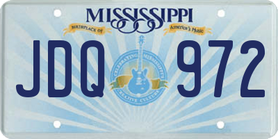 MS license plate JDQ972