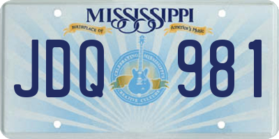 MS license plate JDQ981