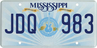 MS license plate JDQ983