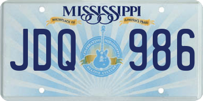 MS license plate JDQ986