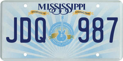 MS license plate JDQ987