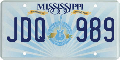 MS license plate JDQ989