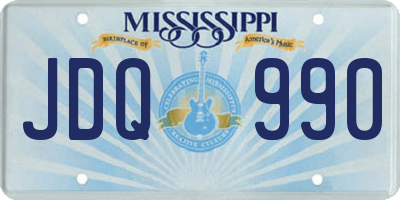 MS license plate JDQ990