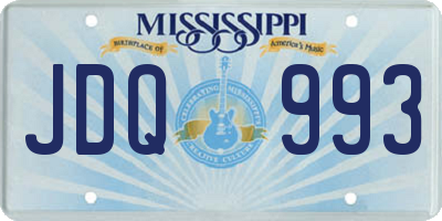 MS license plate JDQ993