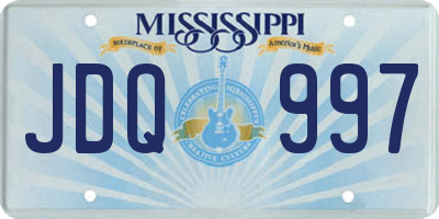 MS license plate JDQ997