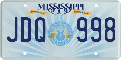 MS license plate JDQ998