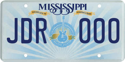 MS license plate JDR000