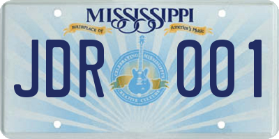 MS license plate JDR001