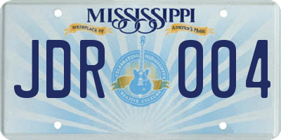 MS license plate JDR004