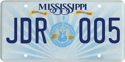 MS license plate JDR005