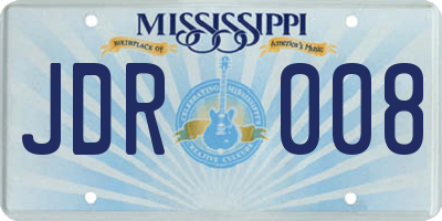 MS license plate JDR008